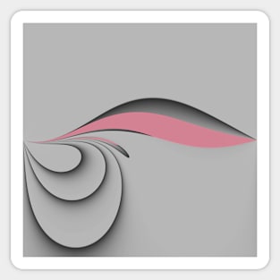 Grey and Rose pink Sticker